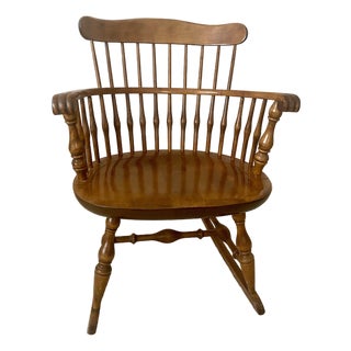 Mid 20th Century Nichols & Stone Windsor Comb Back Rocking Chair For Sale