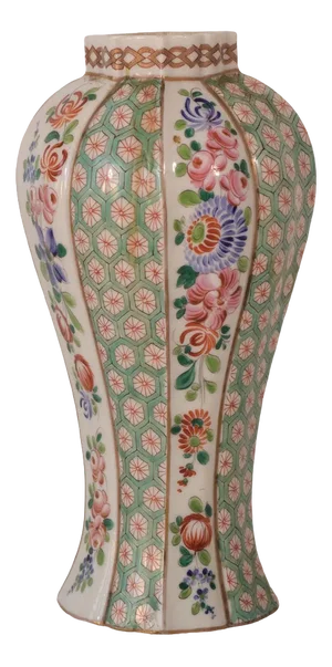 Antique Floral Hard Paste Vase
