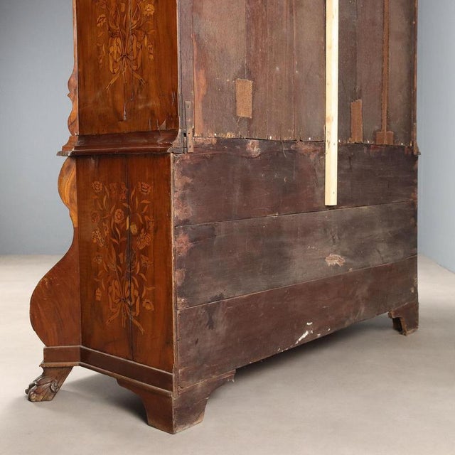 Large Dutch Display Cabinet in Walnut and Walnut Burl For Sale - Image 13 of 14