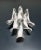 Mid-Century Modern Pair of Italian Murano Wall Lights, Mazzega – 6 White Lattimo Glass Petals For Sale - Image 3 of 10