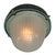 Industrial Vintage French Industrial Green Cast Iron and Frosted Cut Glass Flush Mount from Holophane For Sale - Image 3 of 9
