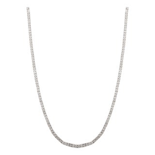 6.72 Ct Round Cut Natural Diamond Necklace Vintage Wedding Jewelry in 14k White Gold For Sale