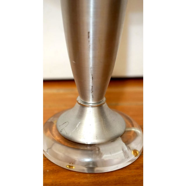 Vintage Laurel Lamp Co. Style Brushed Steel Domed Lamp For Sale - Image 9 of 13