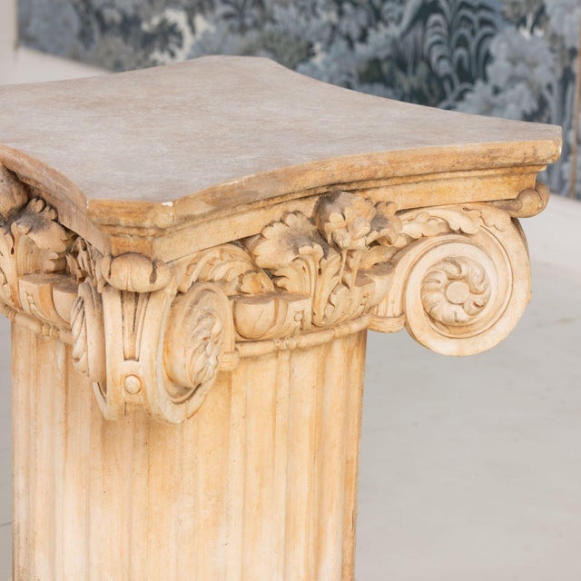 Mid 20th Century French Plaster Column Stand Side Table For Sale - Image 9 of 18