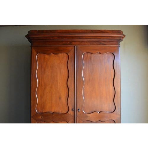 Antique Biedermeier Mahogany Wardrobe For Sale - Image 3 of 10