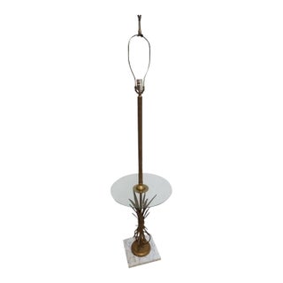 Vintage Gold Gilt Wheat Metal Louis XV Lamp End Table Pole Lamp french regency For Sale