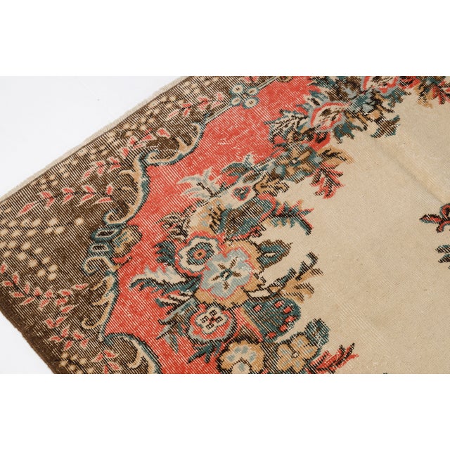 Orange Mid 20th Century Turkish Home Living Tribal Carpet For Sale - Image 8 of 10