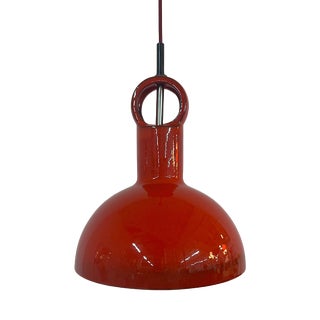 Red Ceramic Hanging Lamp For Sale