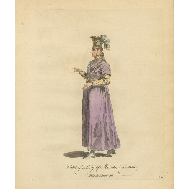 Jefferys, Lady of Macedonia Traditional Dress, 1749, Print For Sale - Image 3 of 9