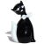 Beautiful vintage ICET Arte Murano hand blown deep black with white accents abstract shape tuxedo kitty cat figurine,...