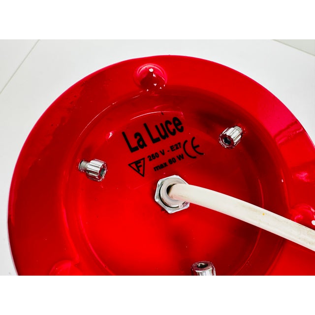 Red Mushroom Table Lamp in Red Murano Glass from La Luce Vetro Arte Muranese, Italy, 1970s For Sale - Image 8 of 15