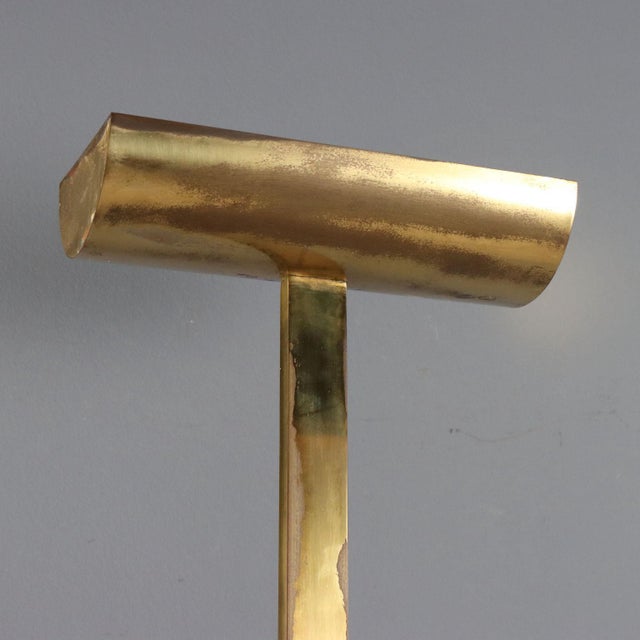 Metal Vintage Floor Lamp in Brass, 1980s For Sale - Image 7 of 11