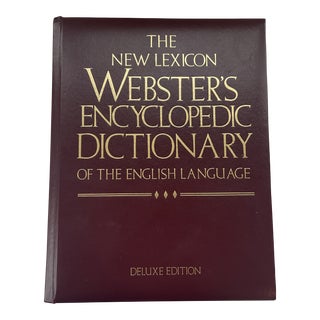 Large Leather Book With Gilt Lettering Webster's Encyclopedic Dictionary of the English Language Deluxe Edition Vintage 1989 For Sale