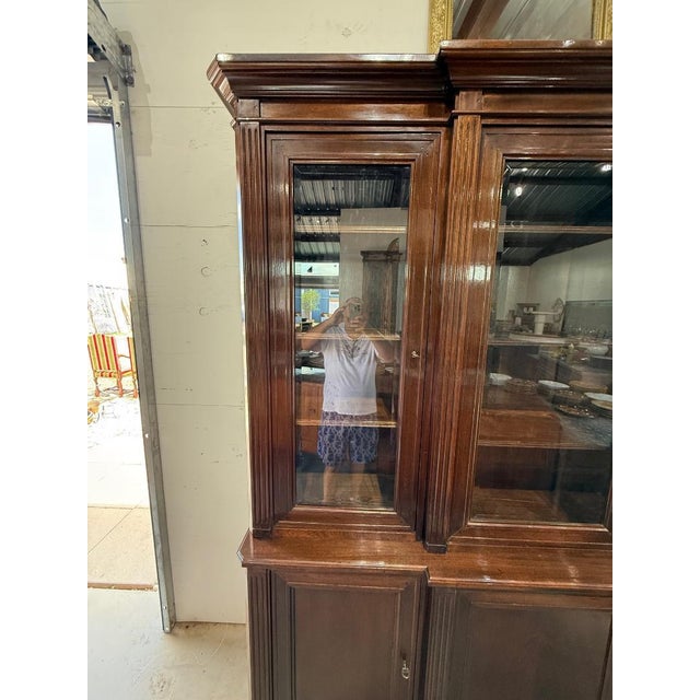 Wood Large 19th Century French Louis XVI Solid Mahogany Bookcases For Sale - Image 7 of 18