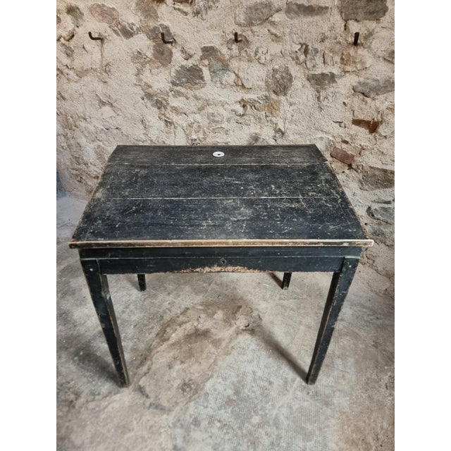 Antique French Black School Lift Top Desk, 1900s For Sale - Image 18 of 18