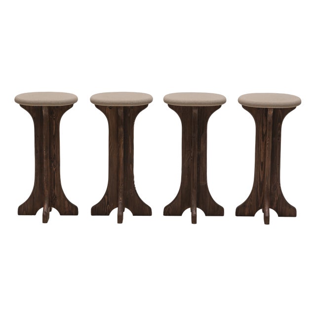 Brutalist Bar Stools, 1960s, Set of 4 For Sale