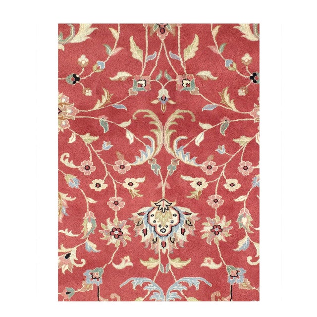 Kashan designed,hand-knotted rug.Lamb's Wool on a Cotton Foundation ,This rug has a dense, soft pile, and excellent...