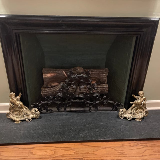 Bronze Pair of Mid 19th Century Bronze Putti Rococo Chenets For Sale - Image 8 of 8