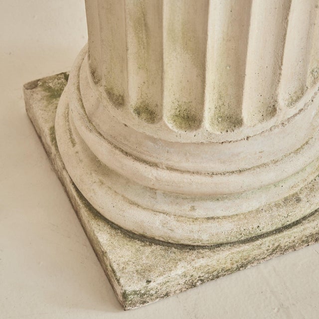 Neoclassical French Fluted Stone Pedestal, 1960s For Sale - Image 3 of 11