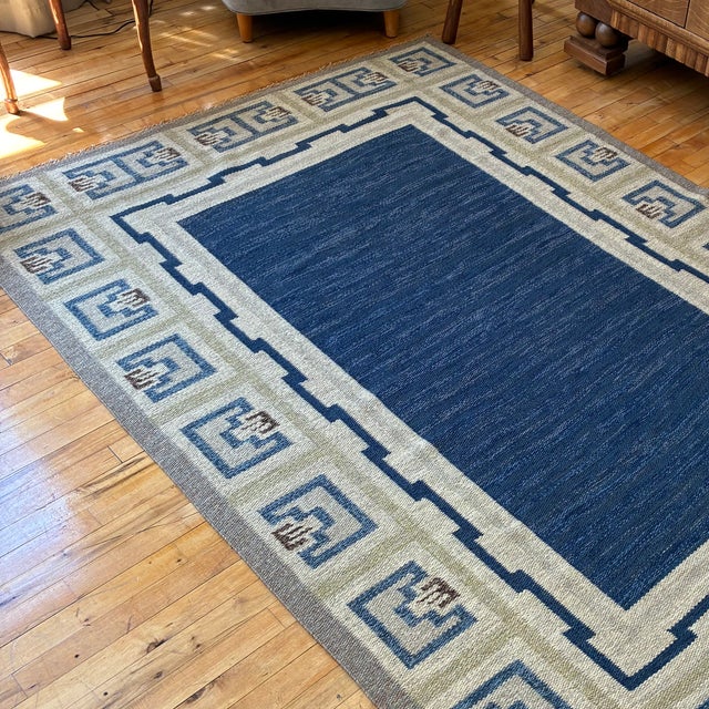 1940s 1940s Vintage Swedish Killim by Aina Kånge For Sale - Image 5 of 6