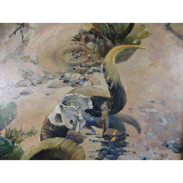 Mid 20th Century Mid 20th Century Desert Landscape Still Life Oil Painting on Board, Framed For Sale - Image 5 of 7