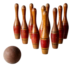 Antique Wooden Skittle Set