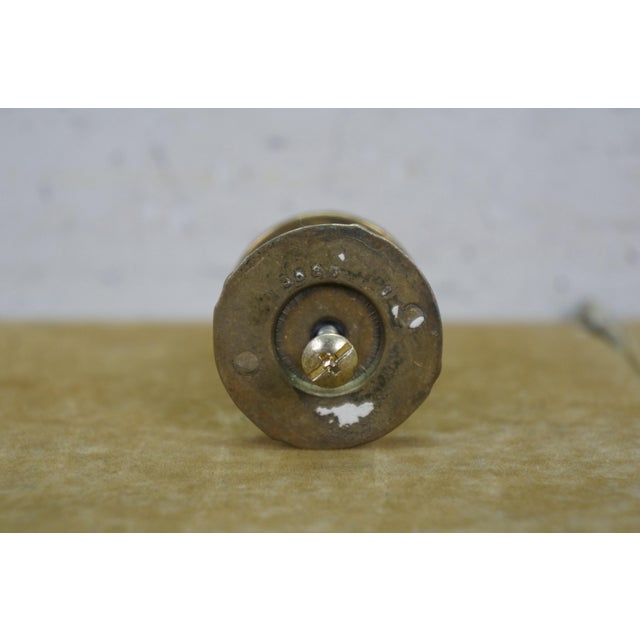 9 Vintage Brass Neoclassical Ribbon & Reed Floral Medallion Drawer Pull For Sale - Image 4 of 13