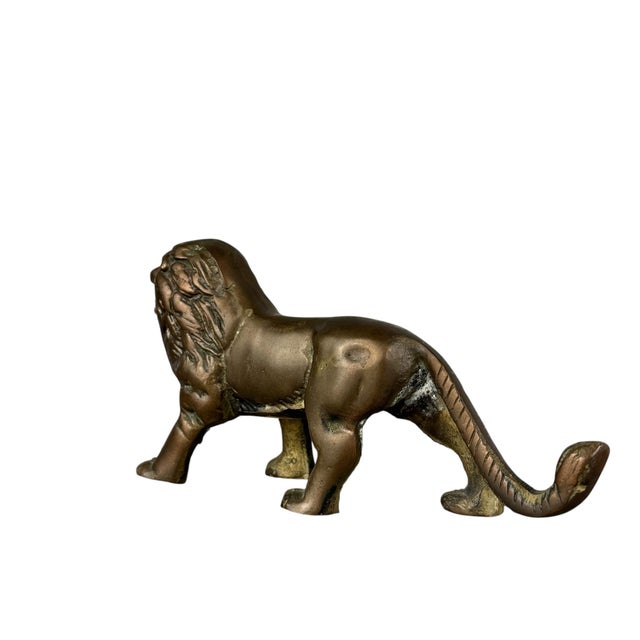 1960s Vintage Brass Lion Figurine For Sale - Image 5 of 9