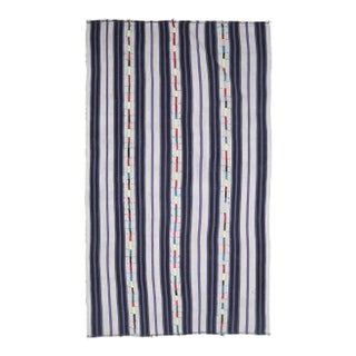 Vintage Turkish Oushak Handmade Wool Cotton Purple Kilim Area Rug For Sale