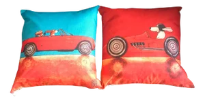 Children's Dog Race Car Pillow Cases - a Pair