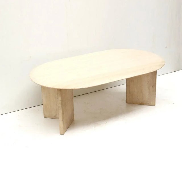 Oval Travertine Coffee Table, 1970s For Sale - Image 6 of 6