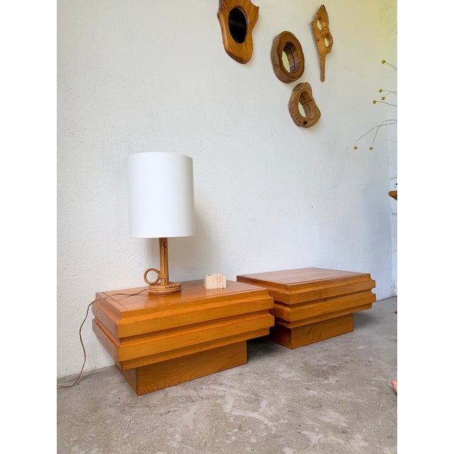 Vintage small rattan table or desk lamp from the 1960s, attributed to Louis Sognot. We love its French Riviera style, with...
