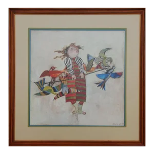 1970s The Bird Vendor Offset Lithograph by Graciela Rodo Boulanger
