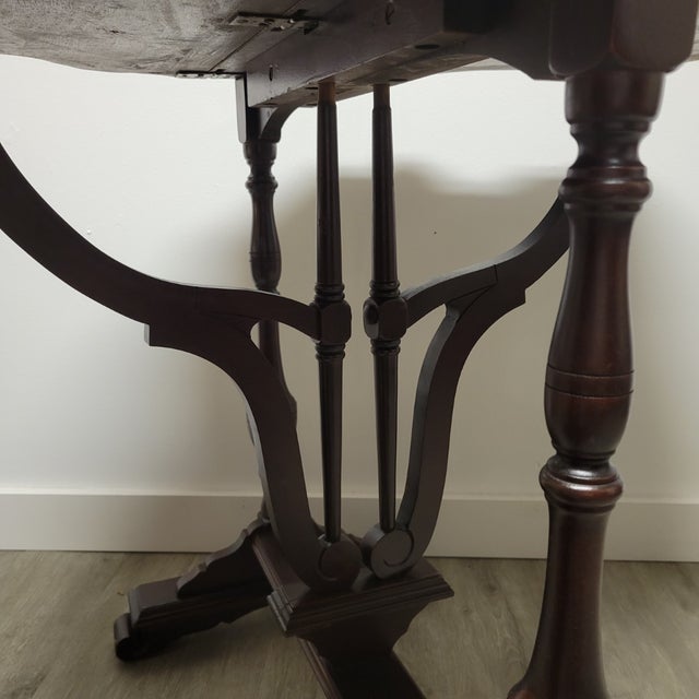Wood Antique English Mahogany Sutherland Drop-Leaf Table, Late 19th C. For Sale - Image 7 of 8