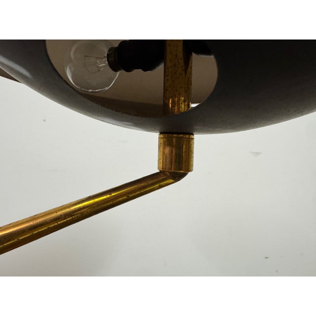 Mid-Century Modern Italian Brass and Marble Table Lamp by Oscar Torlasco, 1950s For Sale - Image 3 of 13