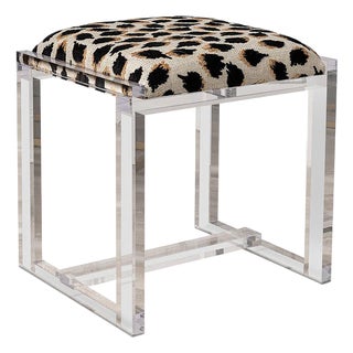 Glencoe Ocelot Black Lucite Bench For Sale