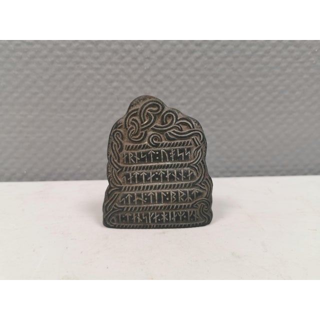 Danish Viking Runestone in Bronze, 1950s For Sale - Image 11 of 11