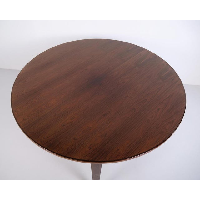 Model 55 Round Dining Table in Rosewood with Extension Leaves by Omann Jun, 1960s For Sale - Image 9 of 13