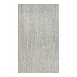 2010s Rug & Kilim’s Modern Rug in Solid Gray and Off-White Striae - 12x20 For Sale