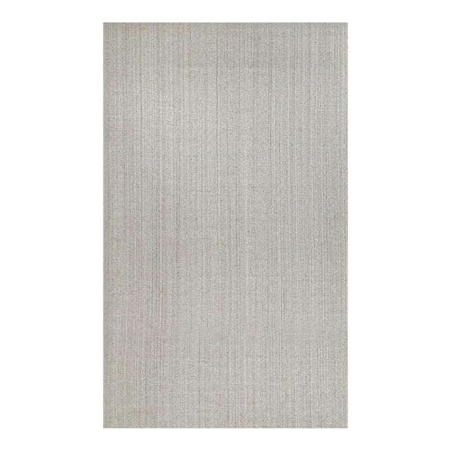 2010s Rug & Kilim’s Modern Rug in Solid Gray and Off-White Striae - 12x20 For Sale