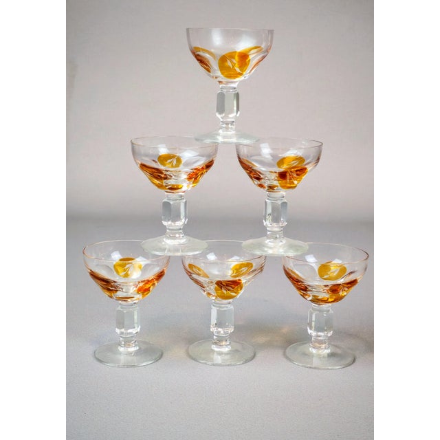 Golden Honey Amber Liqueur Glasses, Set of 6 For Sale - Image 3 of 11