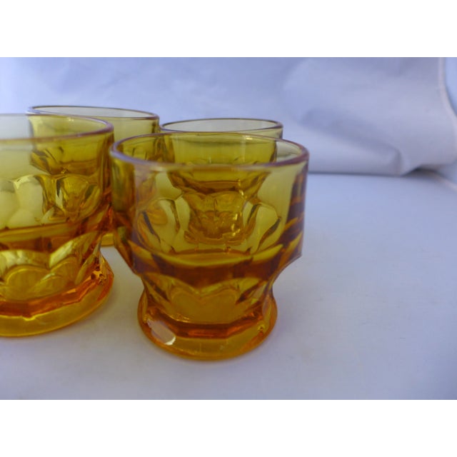 Mid-Century Modern Amber Glasses - Set of 4 For Sale - Image 4 of 5