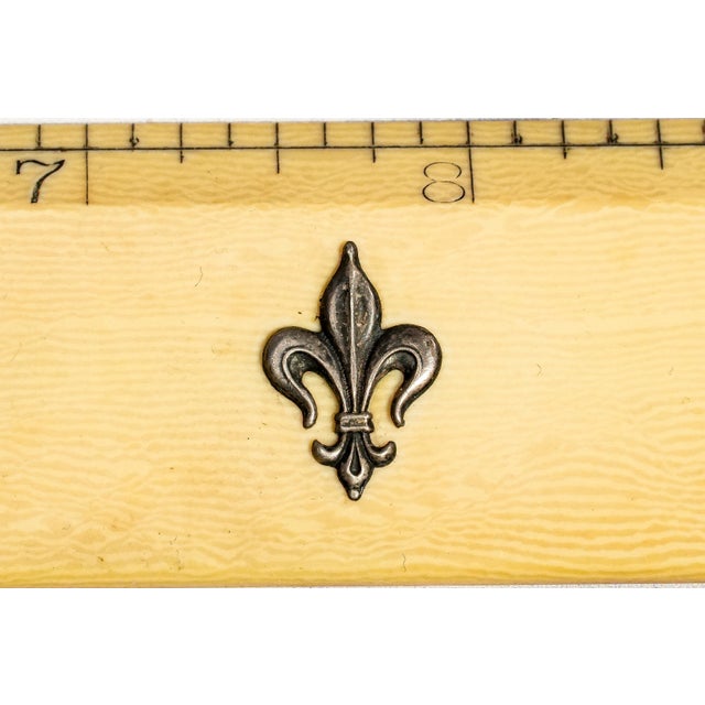 Late 19th Century Victorian Antique French Fleur De Lis Desk Ruler Silver Appliqué 12 Inch For Sale - Image 5 of 12