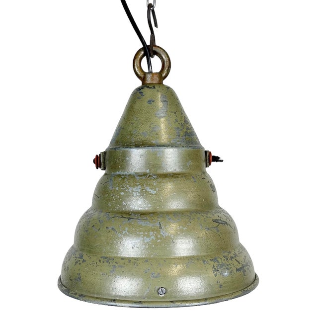 Industrial Aluminium Hanging Lamp in Green, 1970s For Sale - Image 14 of 14