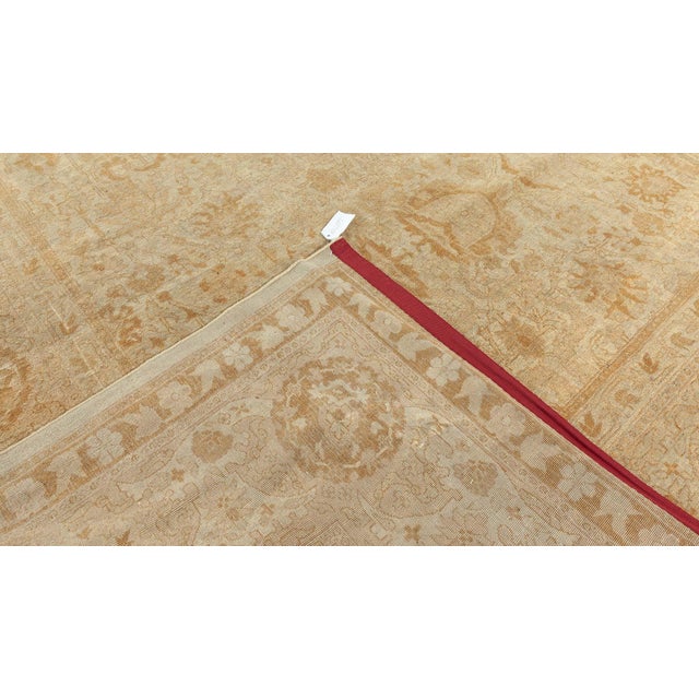 Indian 19th Century Indian Amritsar Beige, Camel and Caramel Handwoven Wool Rug For Sale - Image 3 of 9