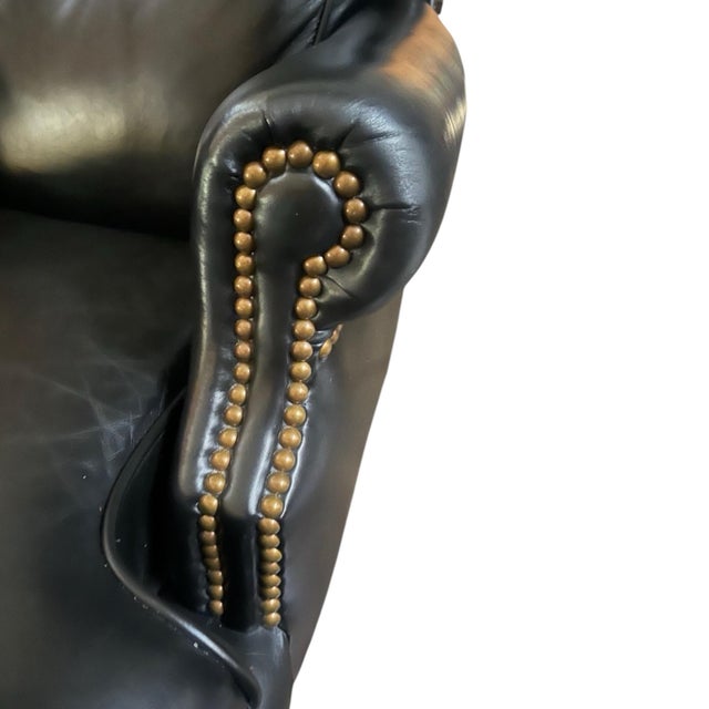 Metal Hancock and Moore Freeman Leather Executive Swivel Tilt Chair For Sale - Image 7 of 7