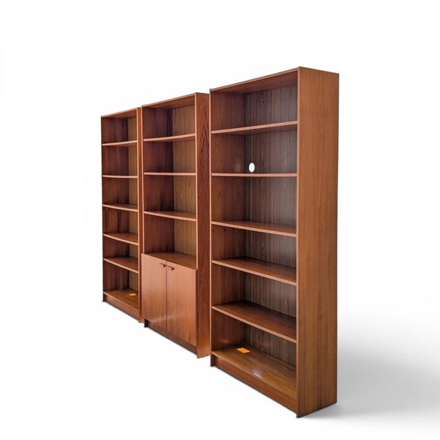 Mid 20th Century Set of Three Mid-Century Teak Bookcases For Sale - Image 5 of 18