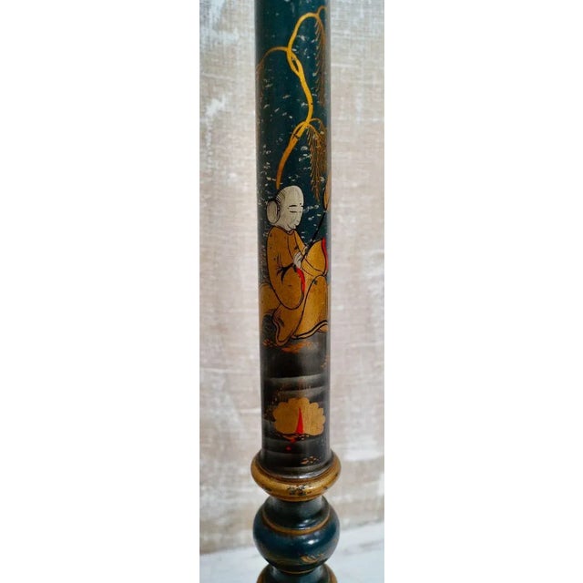 Wood Edwardian Chinoiserie Floor Lamp For Sale - Image 7 of 12