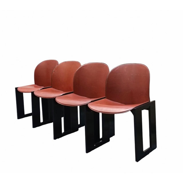 Mid-Century Modern Vintage Italian Dialogo Chairs by Afra & Tobia Scarpa for B&B Italia, 1970s, Set of 4 For Sale - Image 3 of 10