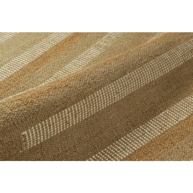 Rug & Kilim’s Scandinavian Rug with Beige and Taupe Geometric Stripes - 6x9 For Sale In New York - Image 6 of 7